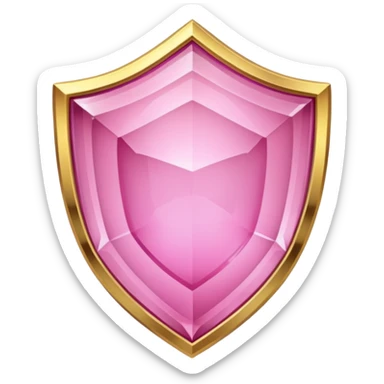 Pink crystal shield golden border sticker