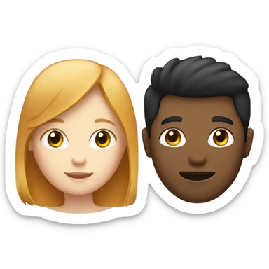 white ginger girl and brunette boy sticker