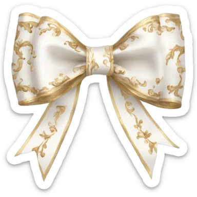 vintage rococo bow white sticker