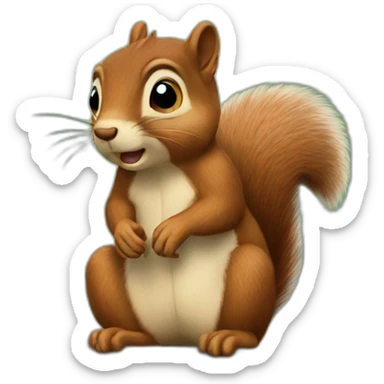 A squirrel very very sad sticker