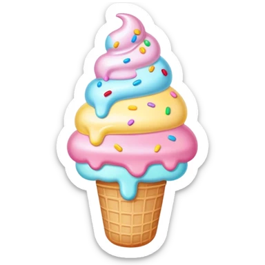 Melted kawaii pastel ice cream sticker