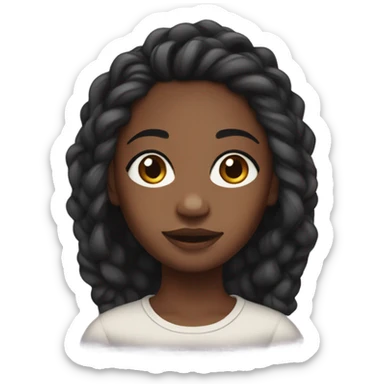 Black girl,brown eyes with twist sticker