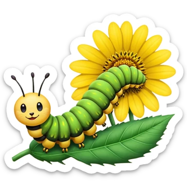 
caterpillar on flower sticker