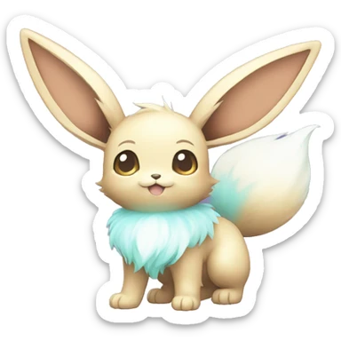 Kawaii Shiny Pastel Eevee Full Body sticker