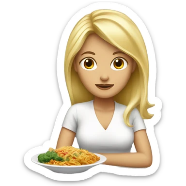 Blonde women who love asian food sticker