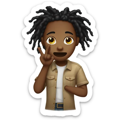 rage sob  dreads hair on black american boy show W sign sticker