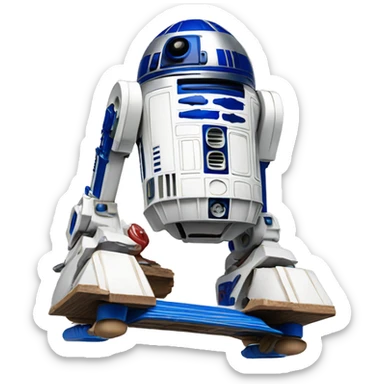 R2D2 doing a kickflip sticker