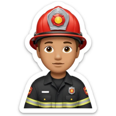 Firefighter with Black uniform sticker