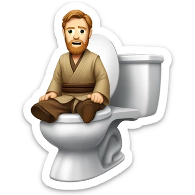 Obi-wan sitting on the toilet  sticker