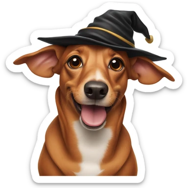 Sausage dog wearing Harry Potter hat sticker