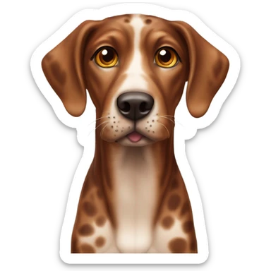 One realistic reddish brown catahoula leopard dog sticker