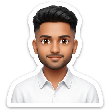 Indian young man at 25 years old fade hair cut sticker