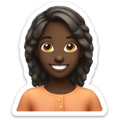 happy dark-skinned girl smile sticker
