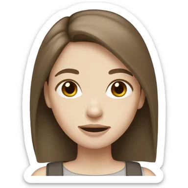 Girl with brown hair and pale skin sticker