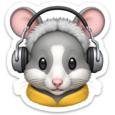 mice wearing headphones sticker