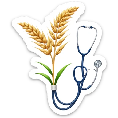 a single emoji combining a wheat stalk and a medical stethoscope sticker