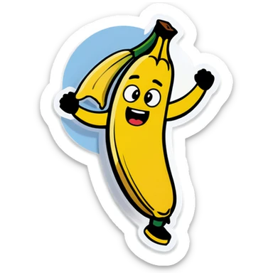 Banana dancing and cry sticker