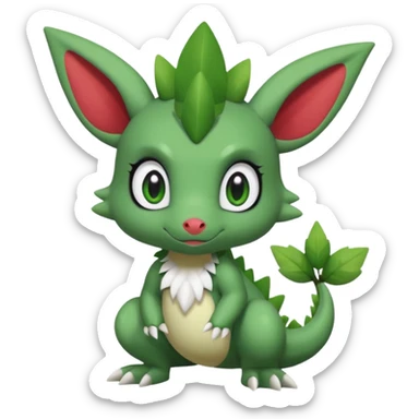 Ugly Fey Toony Axew-Shaymin-dragon sticker
