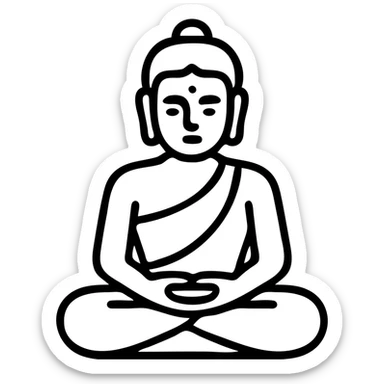 icon on the theme of yoga Buddha classes.  sticker