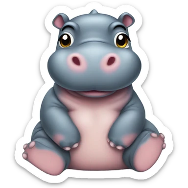 Baby hippo relaxing sticker