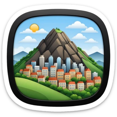 Colina con vistas de ciudad sticker