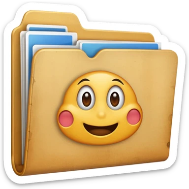 folder with visible documents inside sticker