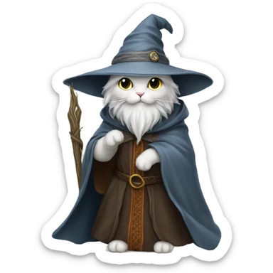 kitty gandalf wizard sticker
