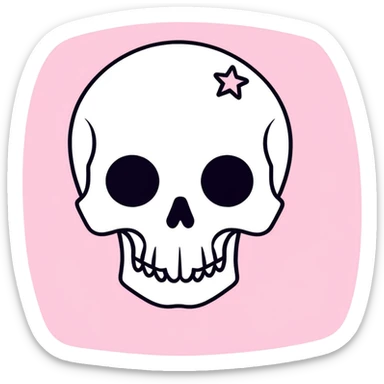 Pink y2k skull with stars  sticker
