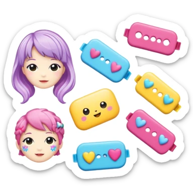 Kawaii decora hair clips sticker