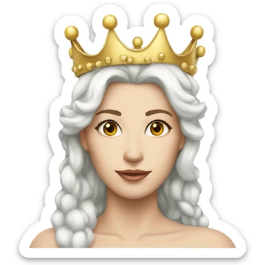 Queen white skin big crown sticker