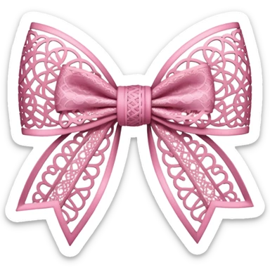 light almost white pink lace bow sticker