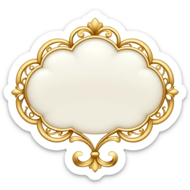 A white thought bubble with elegant golden details and accents sticker