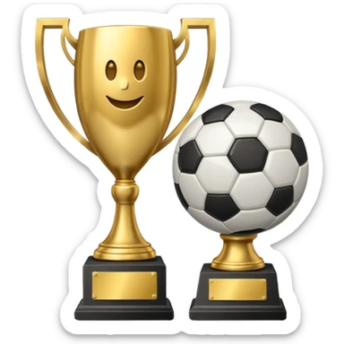 Soccer ball+trophy sticker