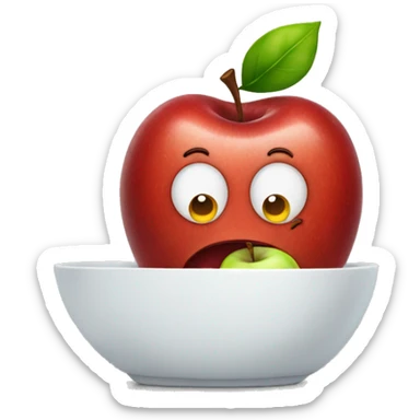 kidney eating an apple sticker