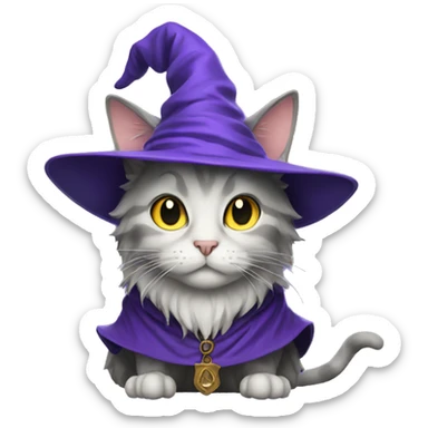 Wizard cat sticker
