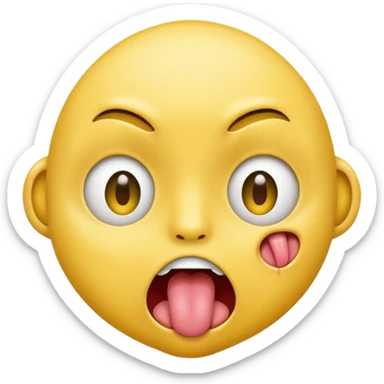 like this one “😜” but with open eyes and the tongue shaking left and right effortlessly  sticker