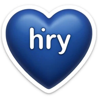 Dark blue heart with the words Hi Ry in the middle  sticker