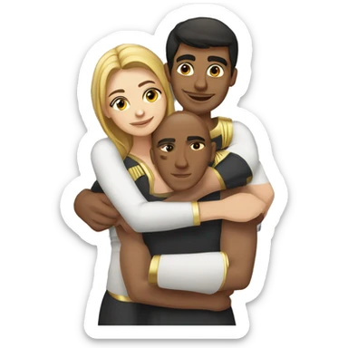 Egyptian young man with Russian young woman hugging  sticker