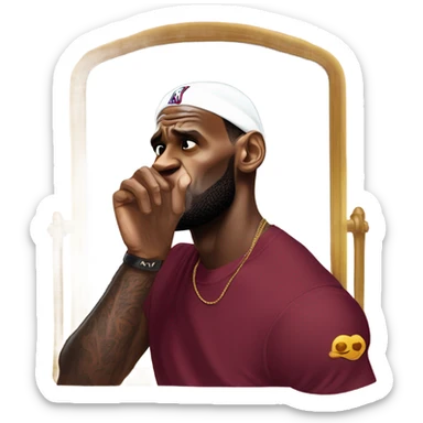Lebron kissing lebron sticker
