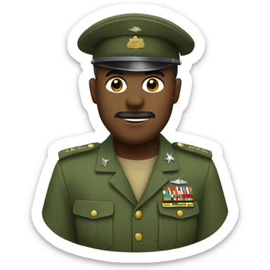Militar con la L en un recuadro verde sticker
