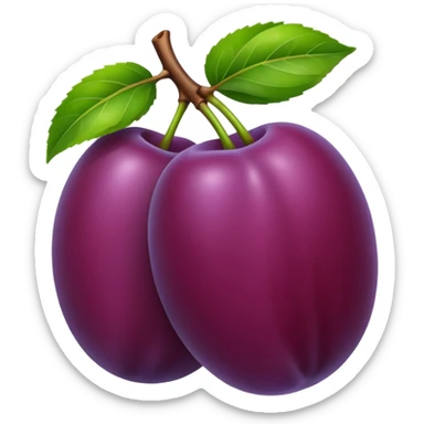 oval-shaped plum sticker