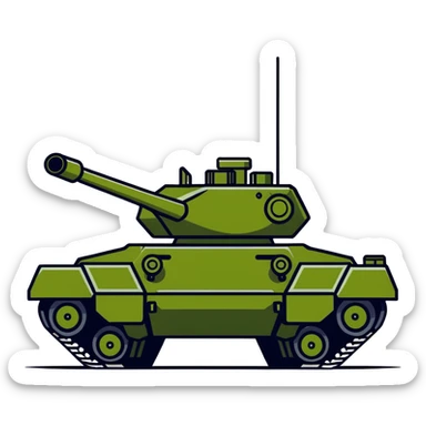 Green military tank sticker