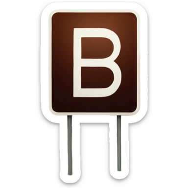 Road sign with letter "B100" sticker