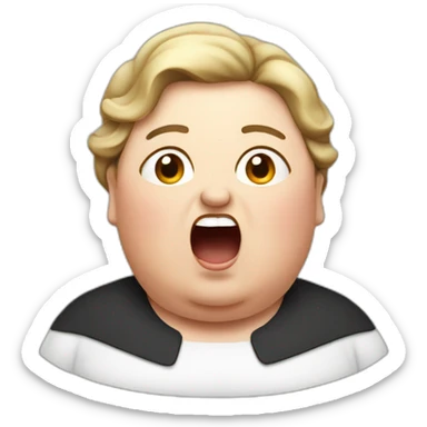 fat british lady shouting sticker