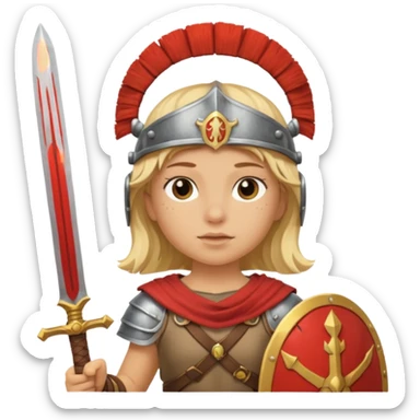 Roman warrior blond girl sticker