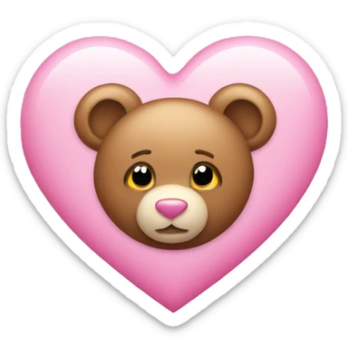 pink heart and a teddy bear sticker