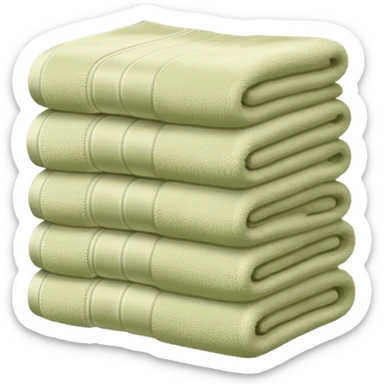 stack of towels in pale olive  sticker