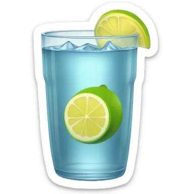 Vaso PEQUEÑO CON agua, hielo Y RODAJA DE LIMÓN sticker