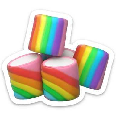 Five Little Colorful Ranbow Marshmallows  Friends!! sticker