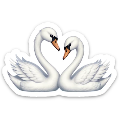swans cuddling, gentle water ripples, love sticker